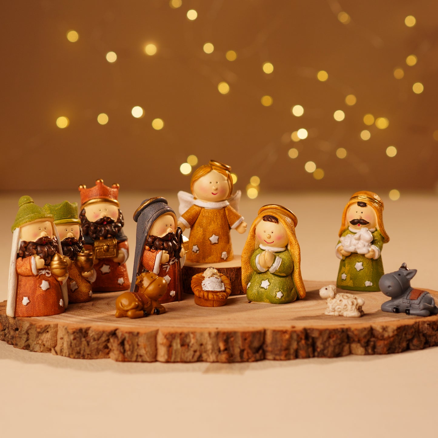 THD424 COLOR CRIB SET WITH ROUND WOODEN LOG