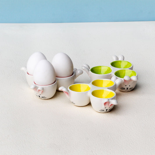 BUNNY CERAMIC TRIPLE EGG HOLDER
