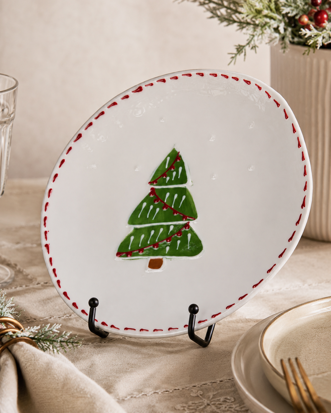 THD1015 Festive Christmas Dessert Plate