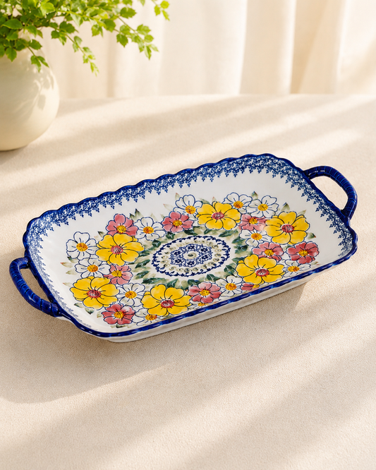 DD-151 Petal & Porcelain Floral Serving Tray