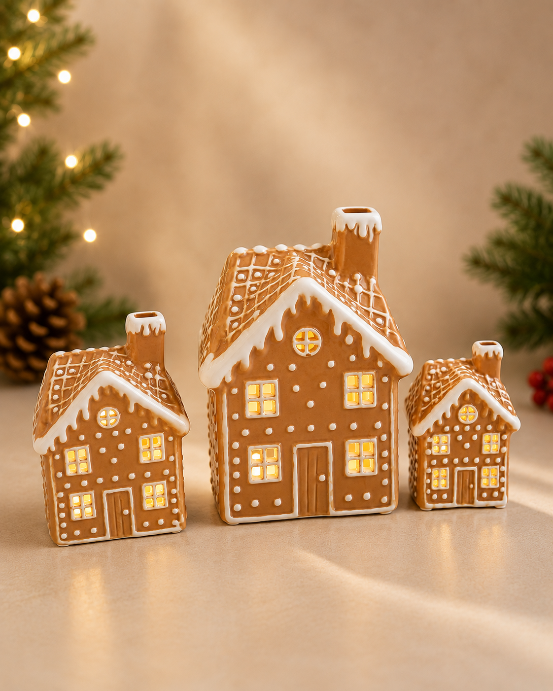 THD1042 Gingerbread House Set of 3
