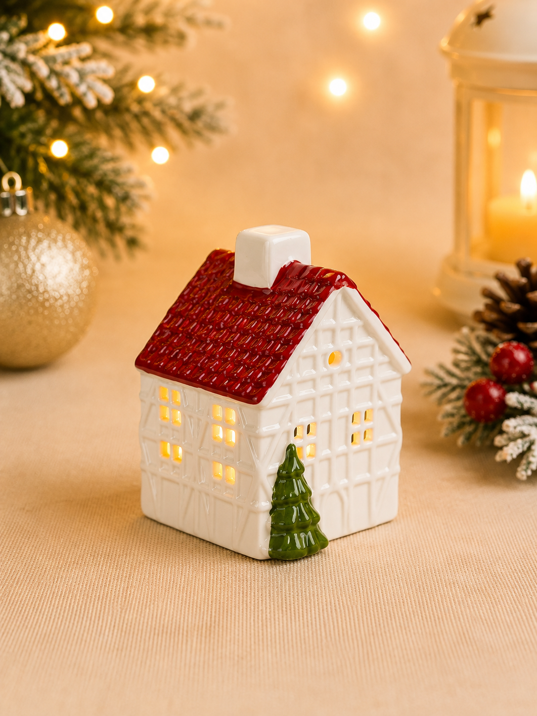 THD793 Glowing Ceramic Christmas Village House