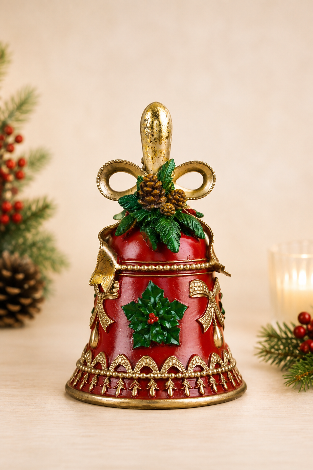THD917  Hollie Christmas Bell Tabletop Décor