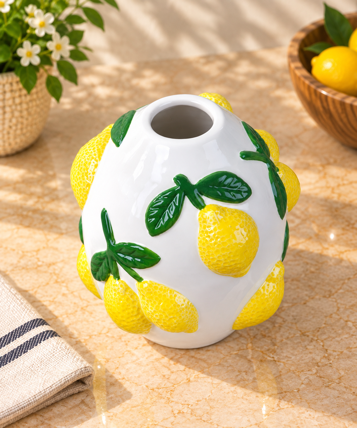 TT-163 Lemon Ceramic Vase
