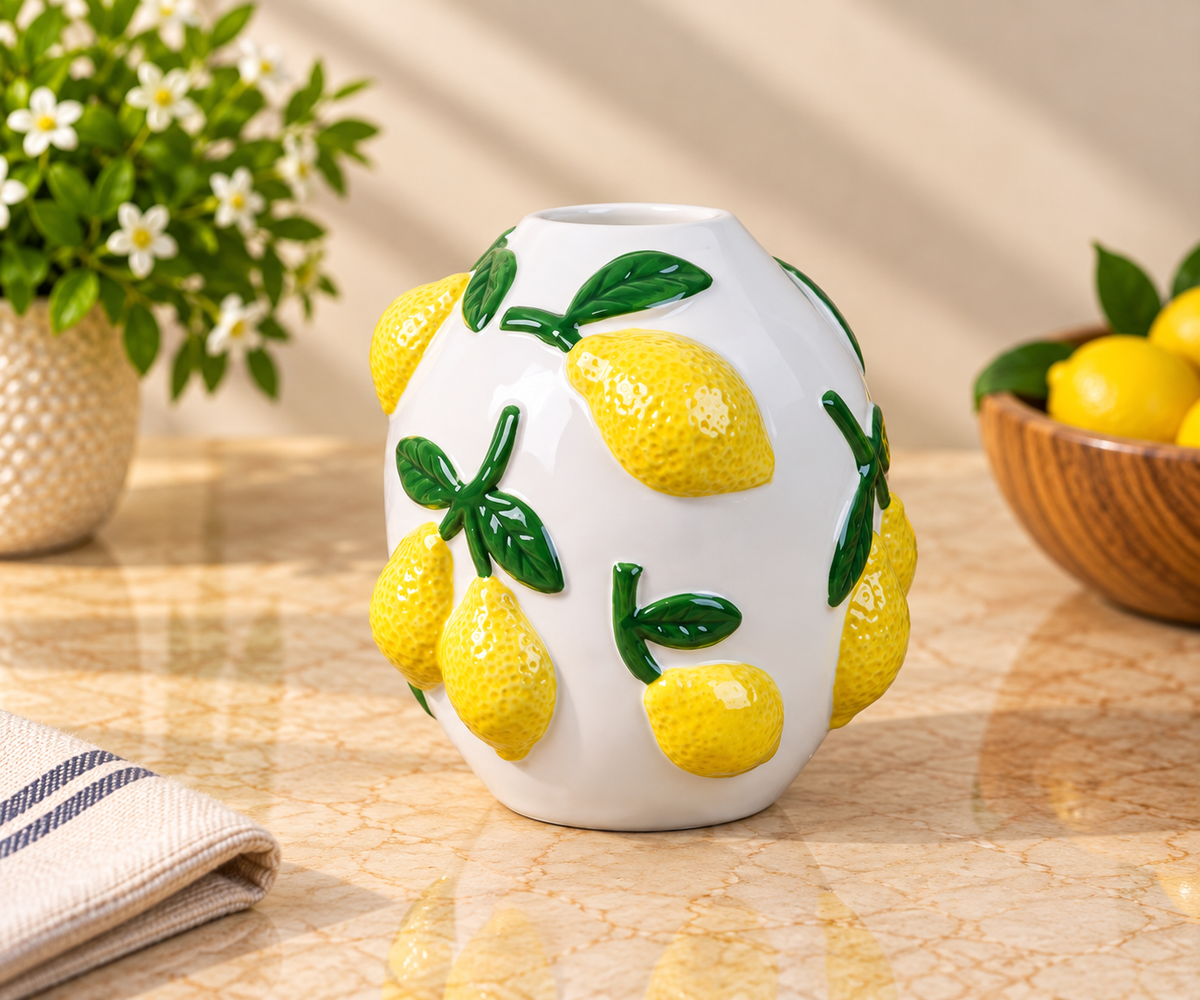 TT-163 Lemon Ceramic Vase