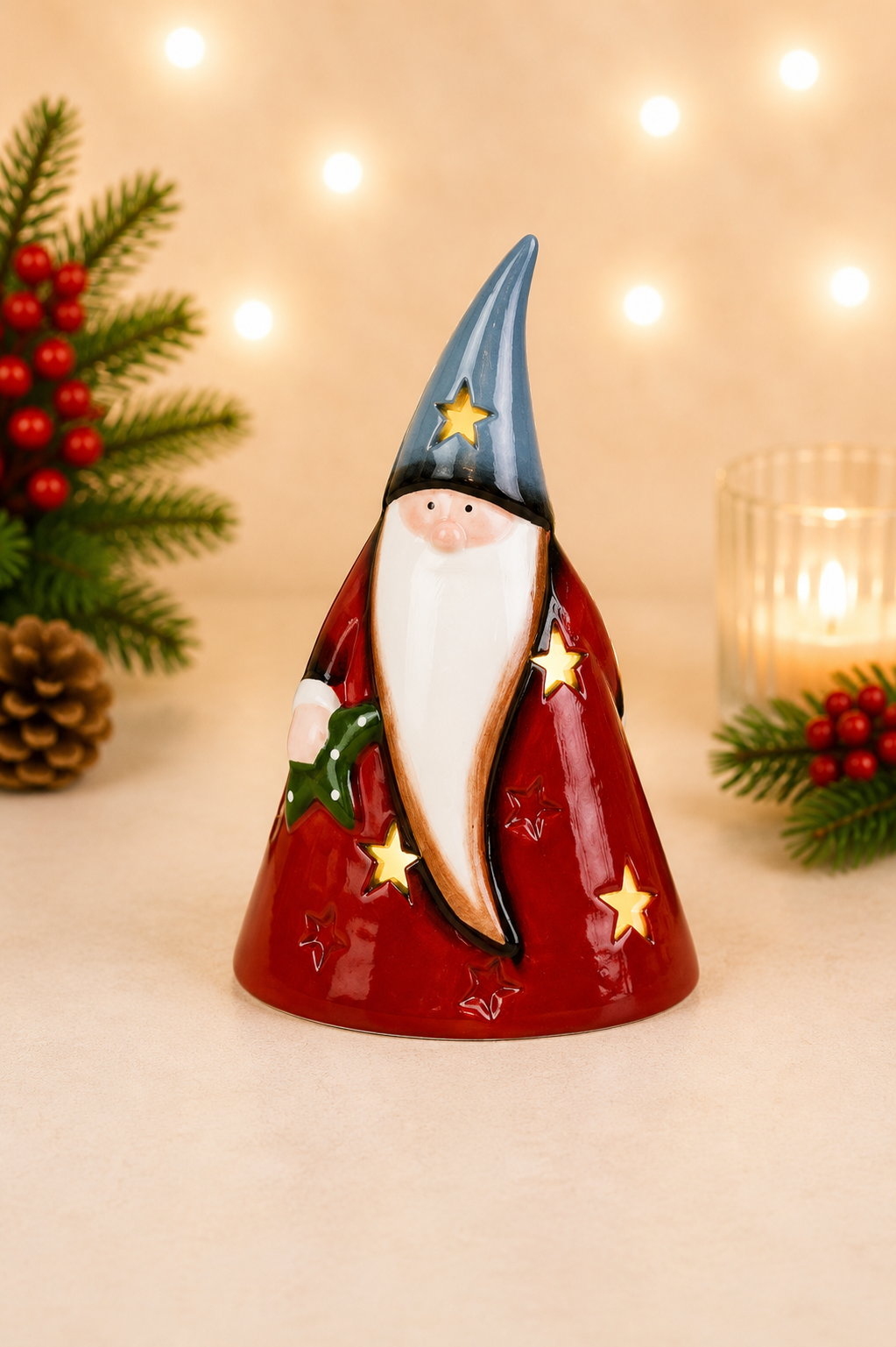 THD907 Light-Up Christmas Gnome Figurine