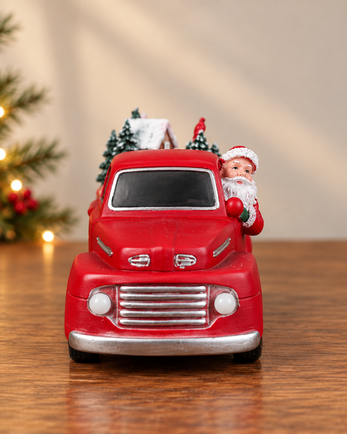THD956 Musical Light-Up Rotating Christmas Truck with Santa & Winter Village