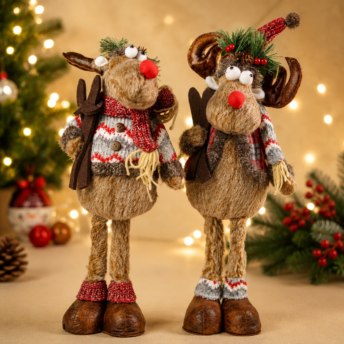 THD175 Christmas Reindeer Plush Figurine