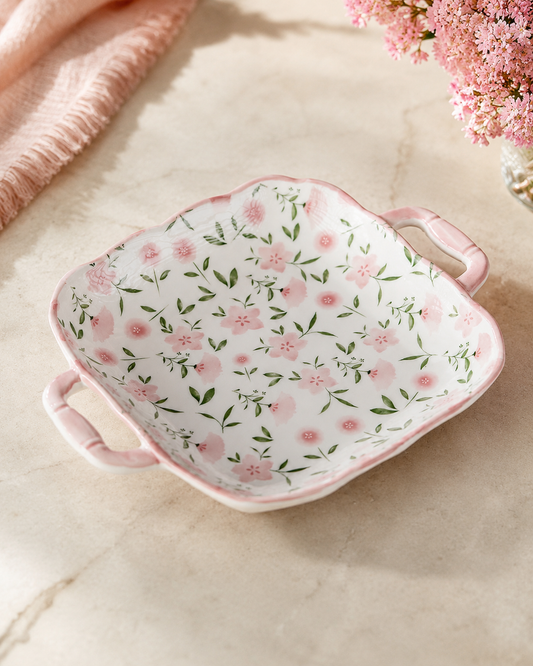 DD-181 Pastel Pink Blossom Ceramic Serving Tray