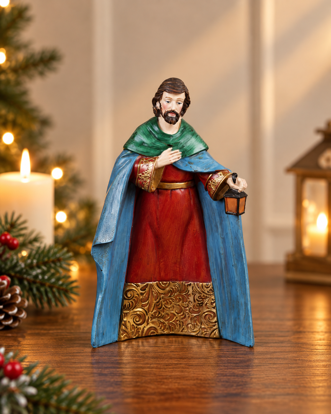 THD934 Premium Resin Holy Family Nativity Set with Angel