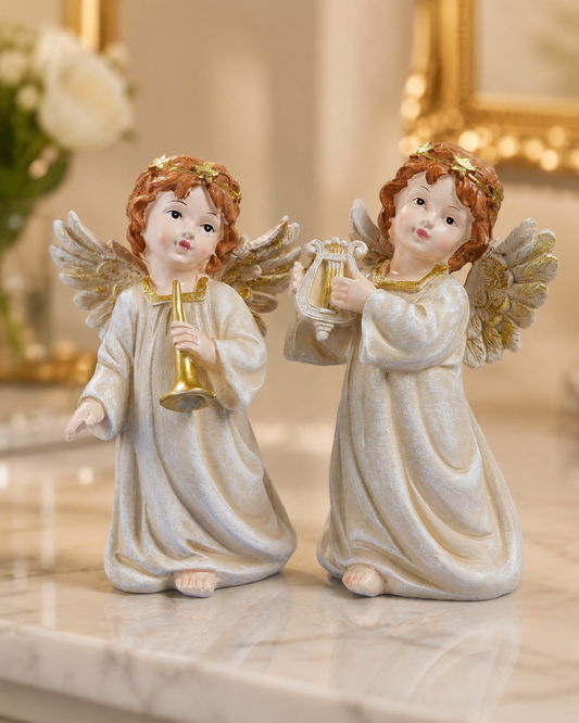 TT 46 Praying Angel Figurine with Musical Instrument