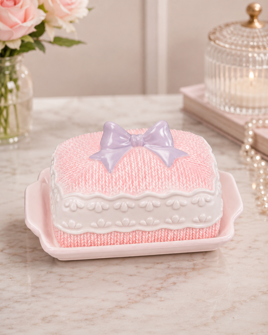 TT -131 Decorative Butter Keeper with Tray