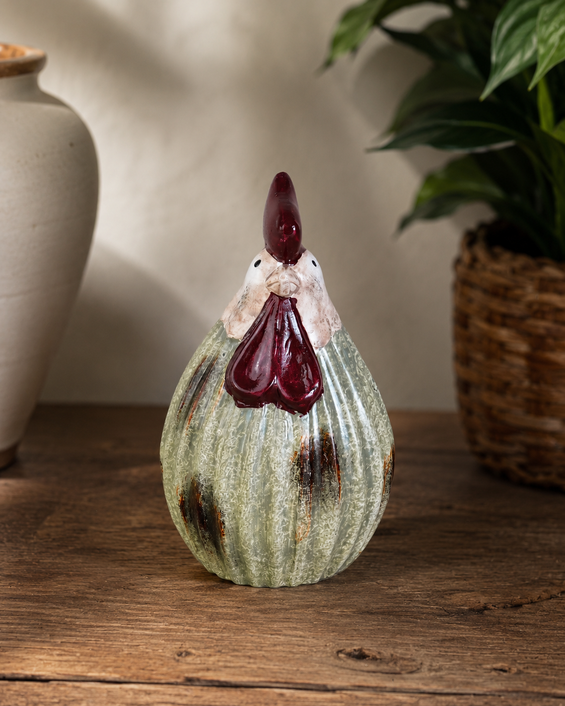 TT- 198 Rustic Ceramic Rooster Figurine