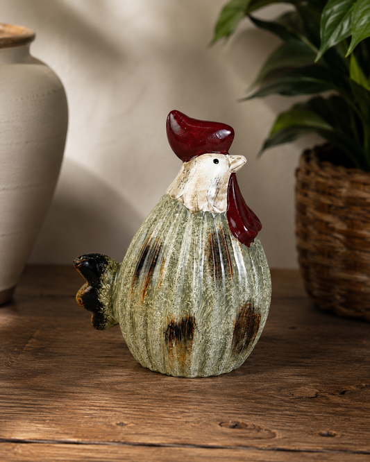 TT- 198 Rustic Ceramic Rooster Figurine