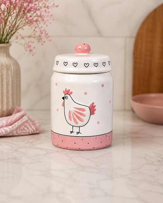 TT-212 Ceramic Chicken Storage Jar with Lid