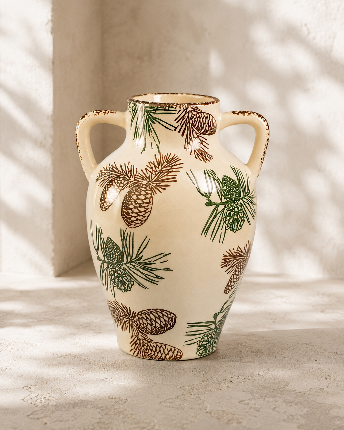 TT-278 Ceramic Double Handle Decorative Vase