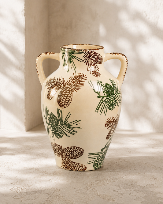 TT-278 Ceramic Double Handle Decorative Vase