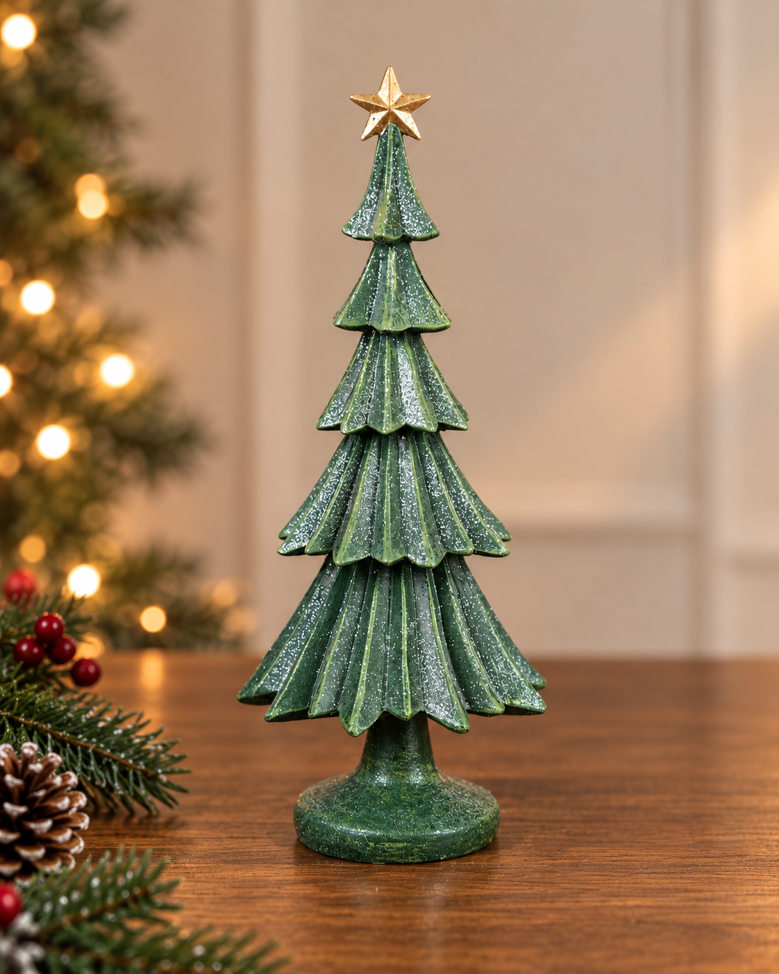 THD928 Premium Resin Glitter Christmas Tree Décor