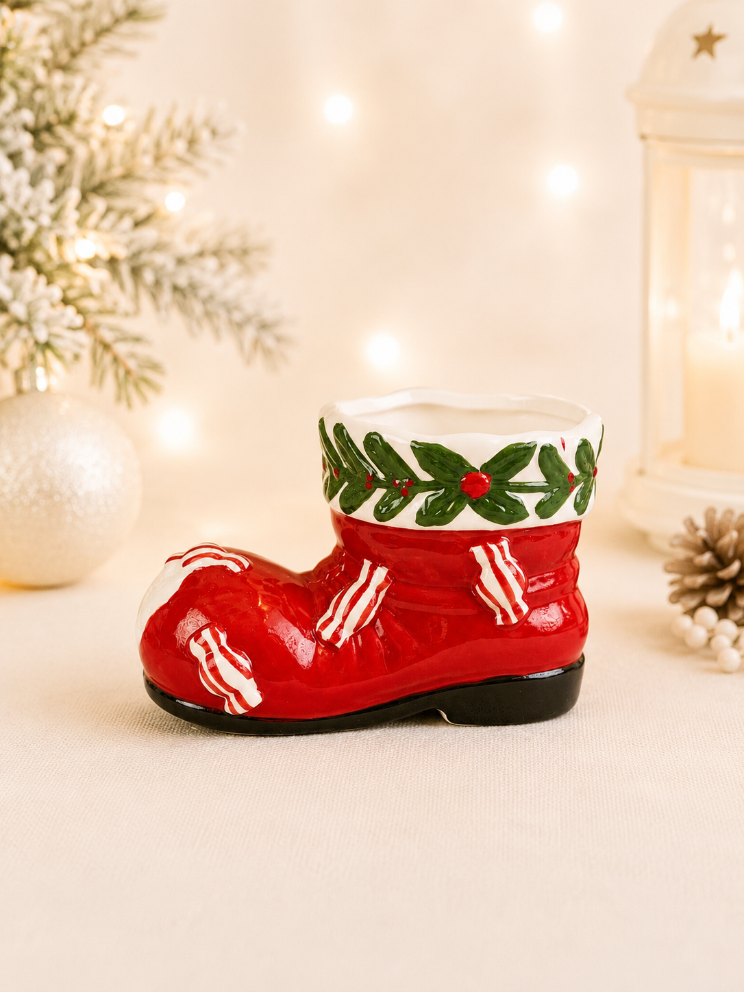 THD820 Red Christmas Stocking Boot Décor