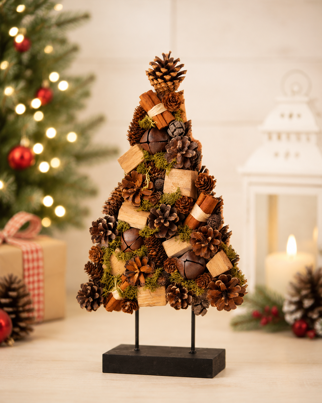 THD345 Rustic Pinecone Christmas Tree Decor