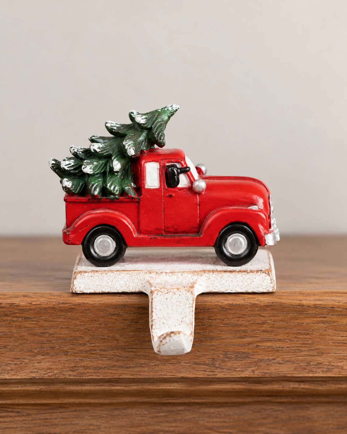 THD943 Heavy-Duty Cast Iron Christmas Stocking Hanger with Resin Truck