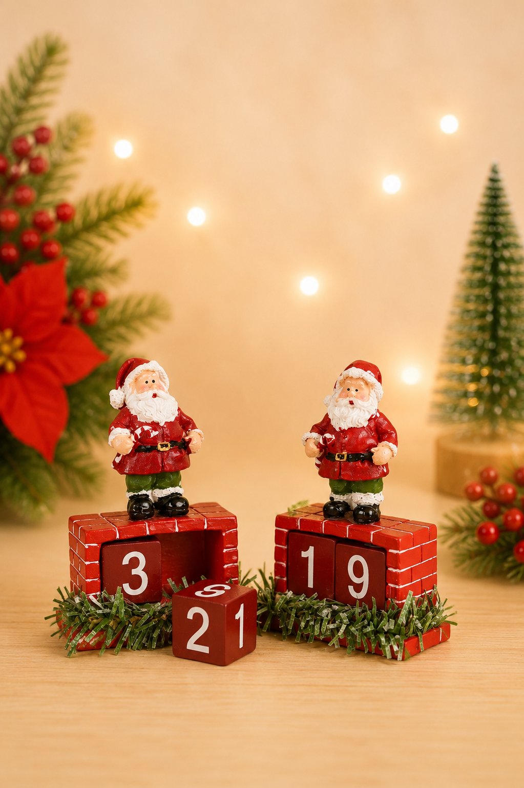 THD982 Santa Claus Christmas Advent Calendar Blocks – Resin