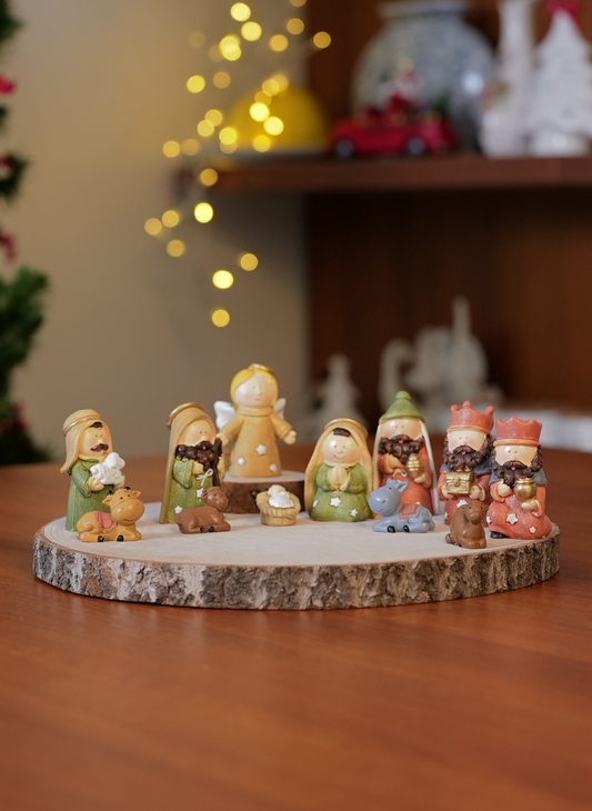 Nativity Set of 11 Figurines – 3 Inch Christmas Crib Set