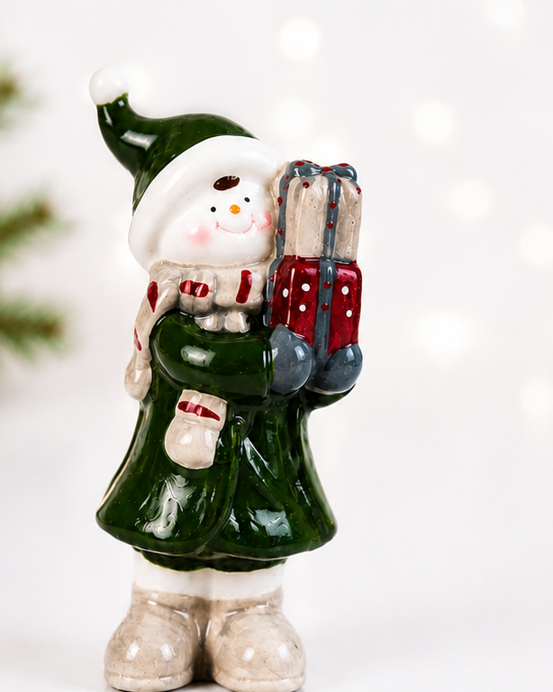 THD906 Christmas Snowman Figurine – Festive Snowman Décor