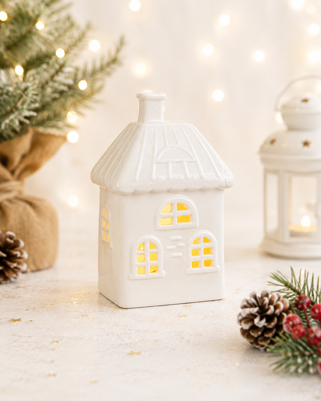 THD1012 Ceramic Christmas Cottage with Light