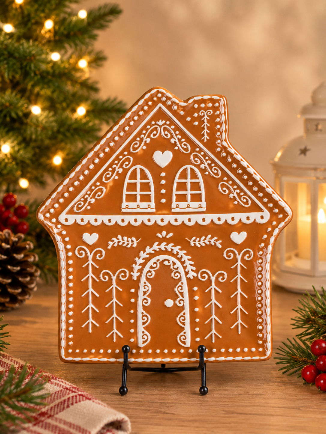 THD1016 Gingerbread House Christmas Platter