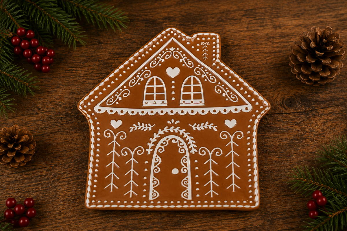 THD1016 Gingerbread House Christmas Platter