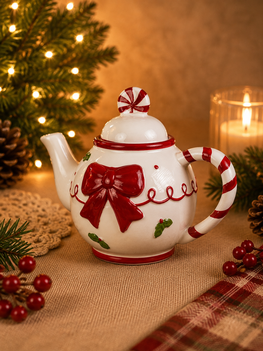 THD1025 Christmas Ceramic Teapot