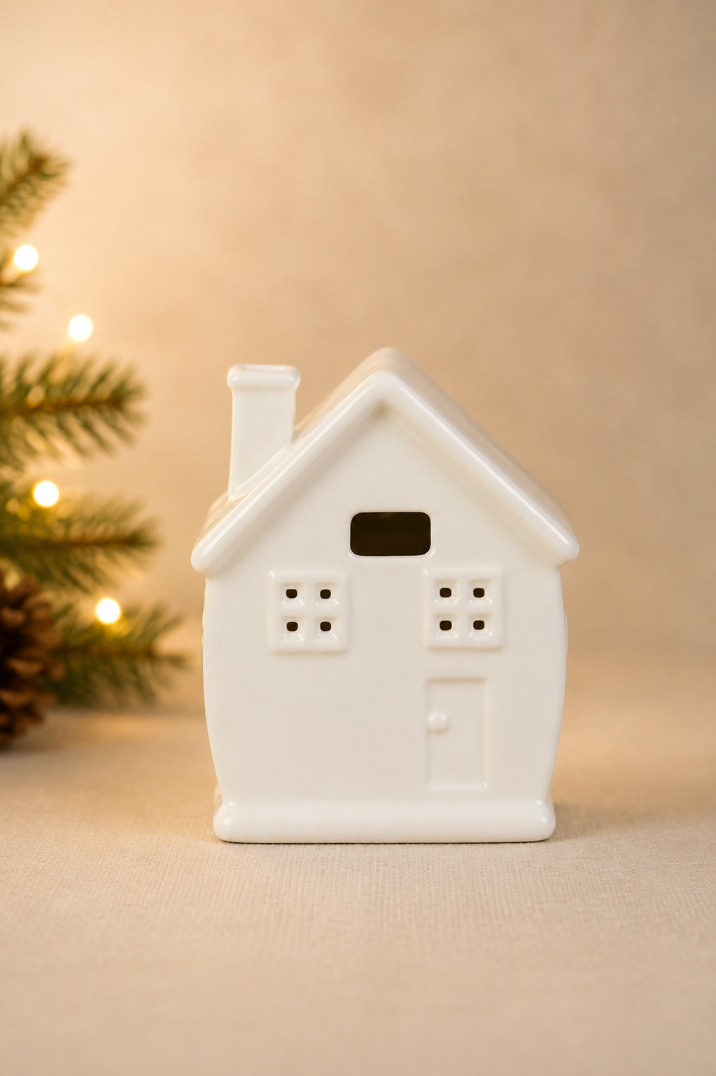 THD1034 Glossy Ceramic House with Light