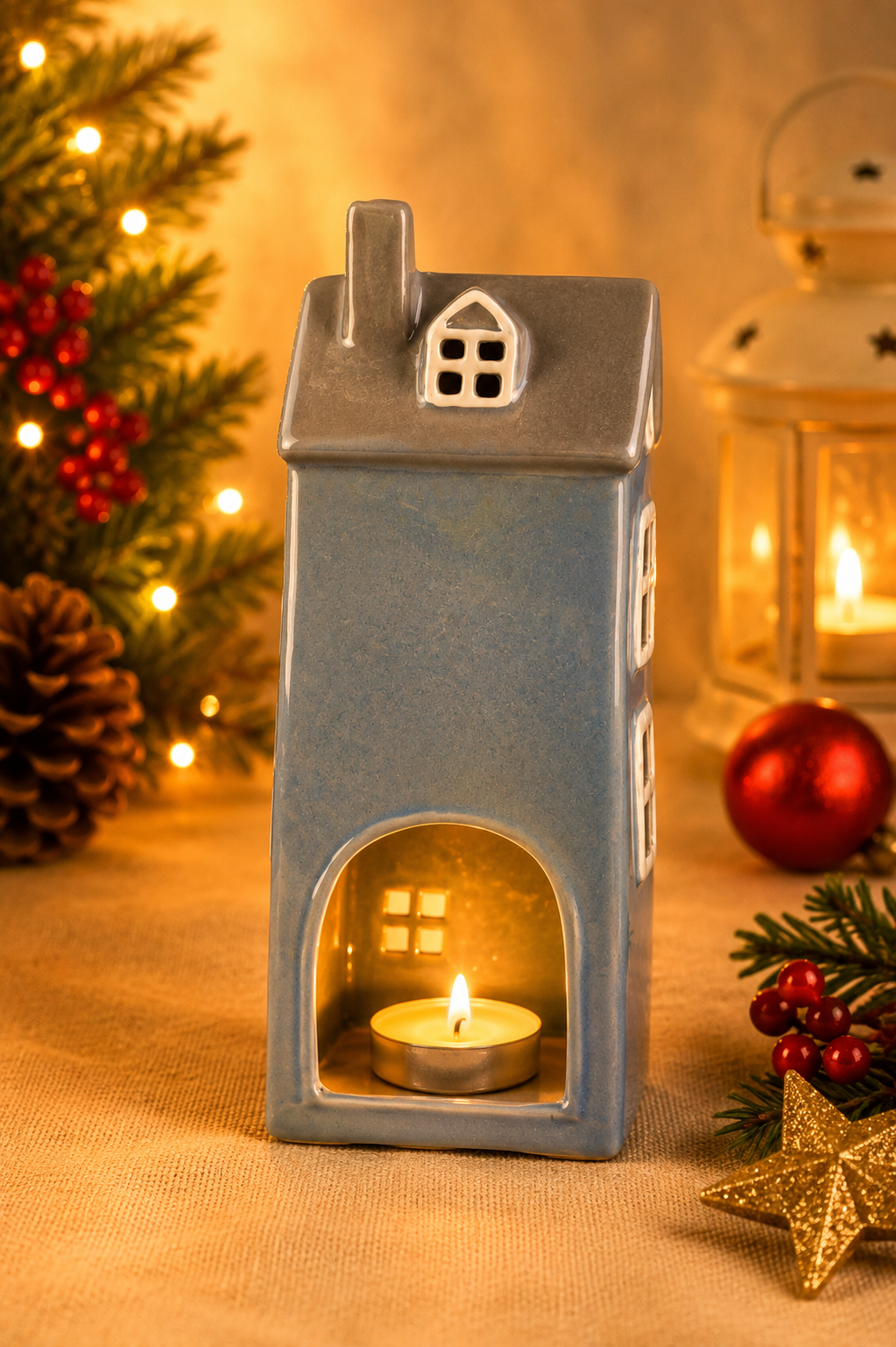 THD1039 Ceramic Cottage T-Light Holder