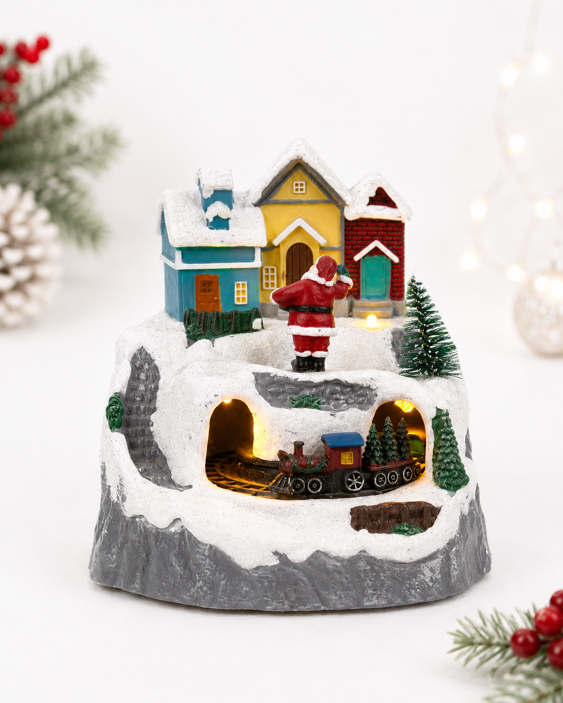 THD1054 Santa With Rotating Train