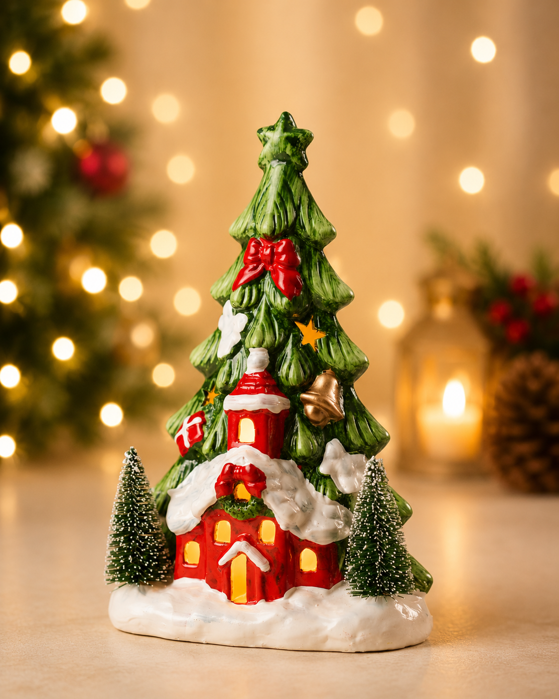 THD230 Lighted Christmas Tree House Decoration