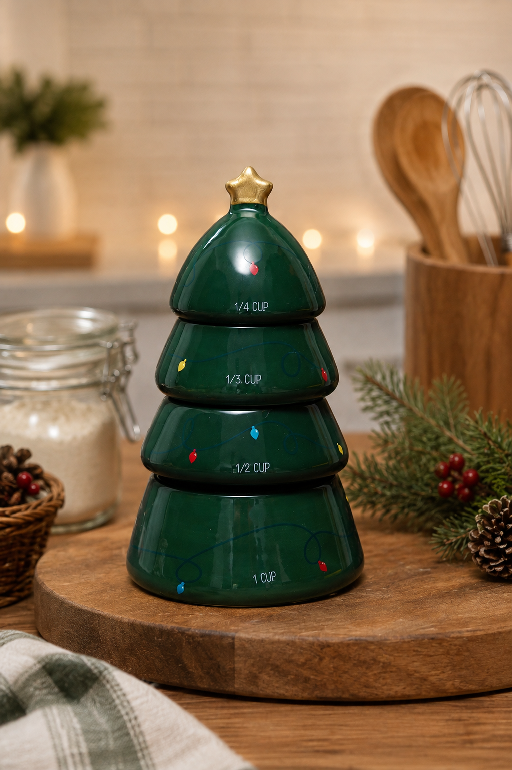 THD506 Christmas Tree Measuring Cup Set