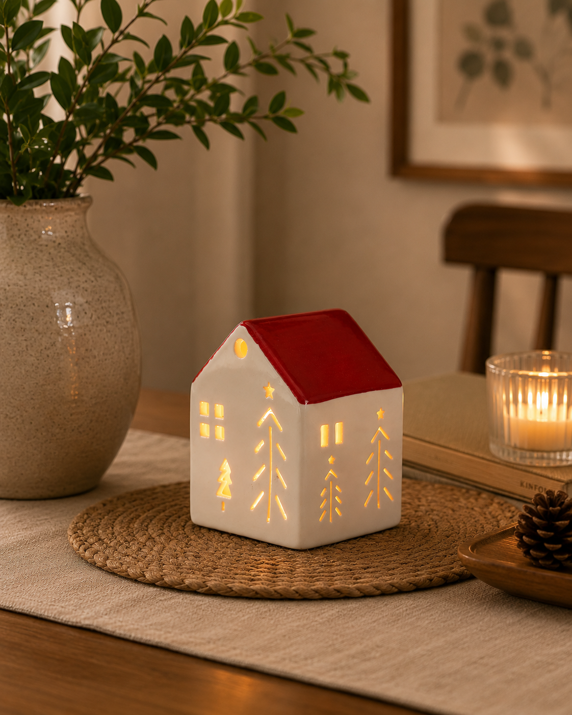 THD511 Ceramic Christmas House with LED Light