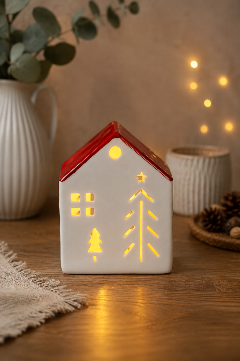 THD511 Ceramic Christmas House with LED Light