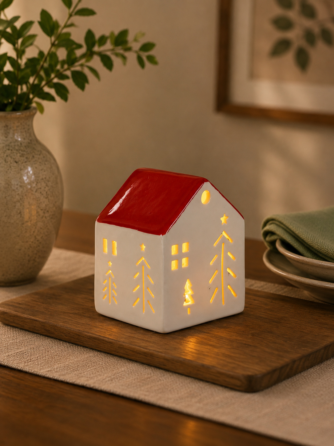 THD511 Ceramic Christmas House with LED Light