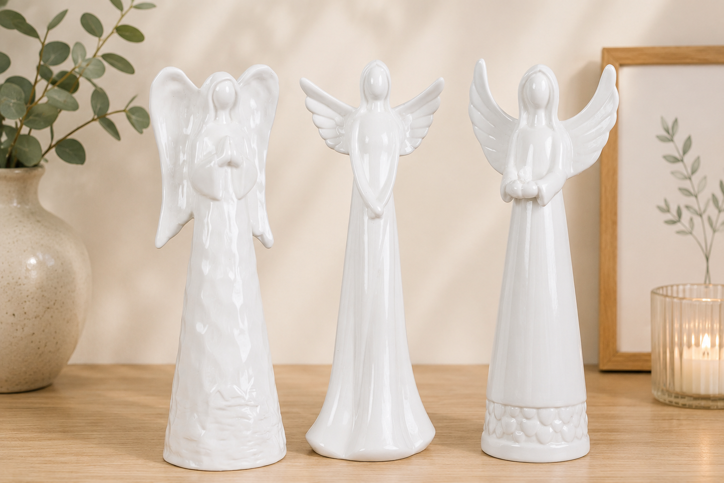 THD532 Glossy Ceramic Angel Figurine