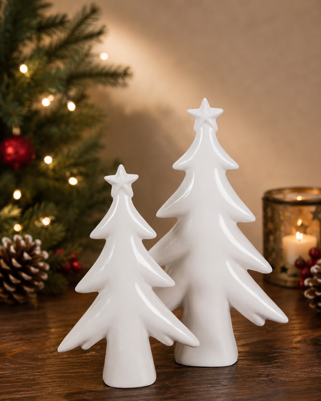 THD550 Glossy White Ceramic Christmas Tree