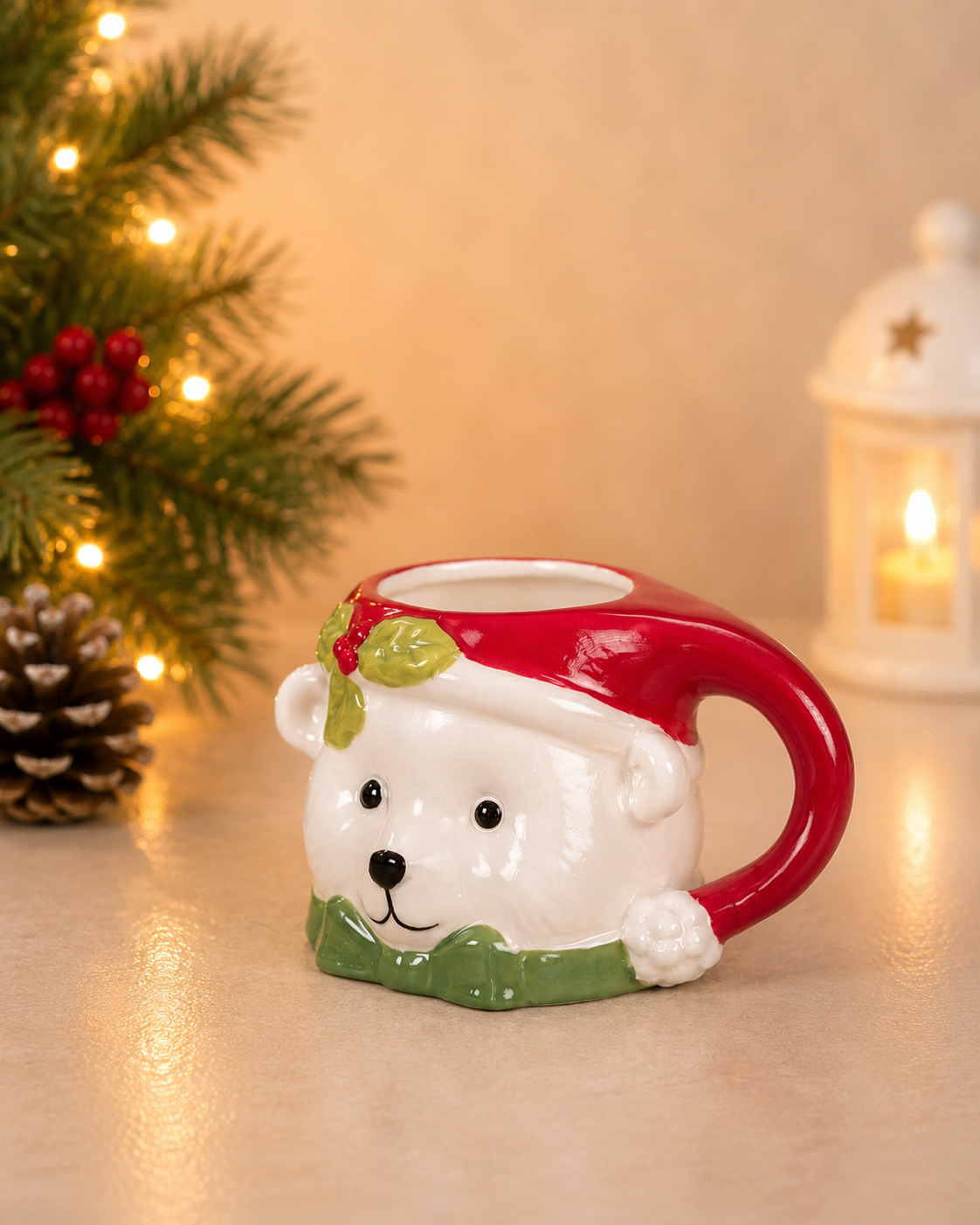 THD586 Santa Reindeer Christmas Mug