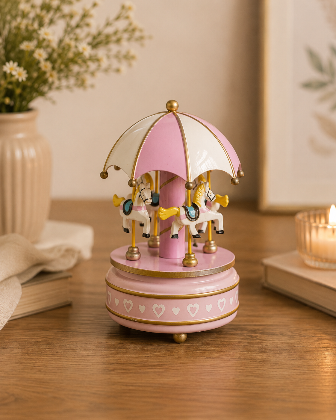 THD648 Musical Carousel Christmas Decoration – 5 Colour Variants