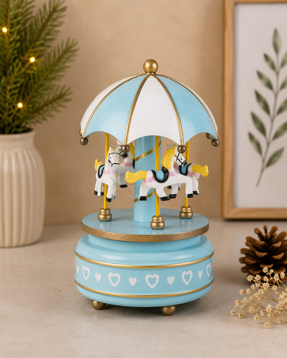 THD648 Musical Carousel Christmas Decoration – 5 Colour Variants