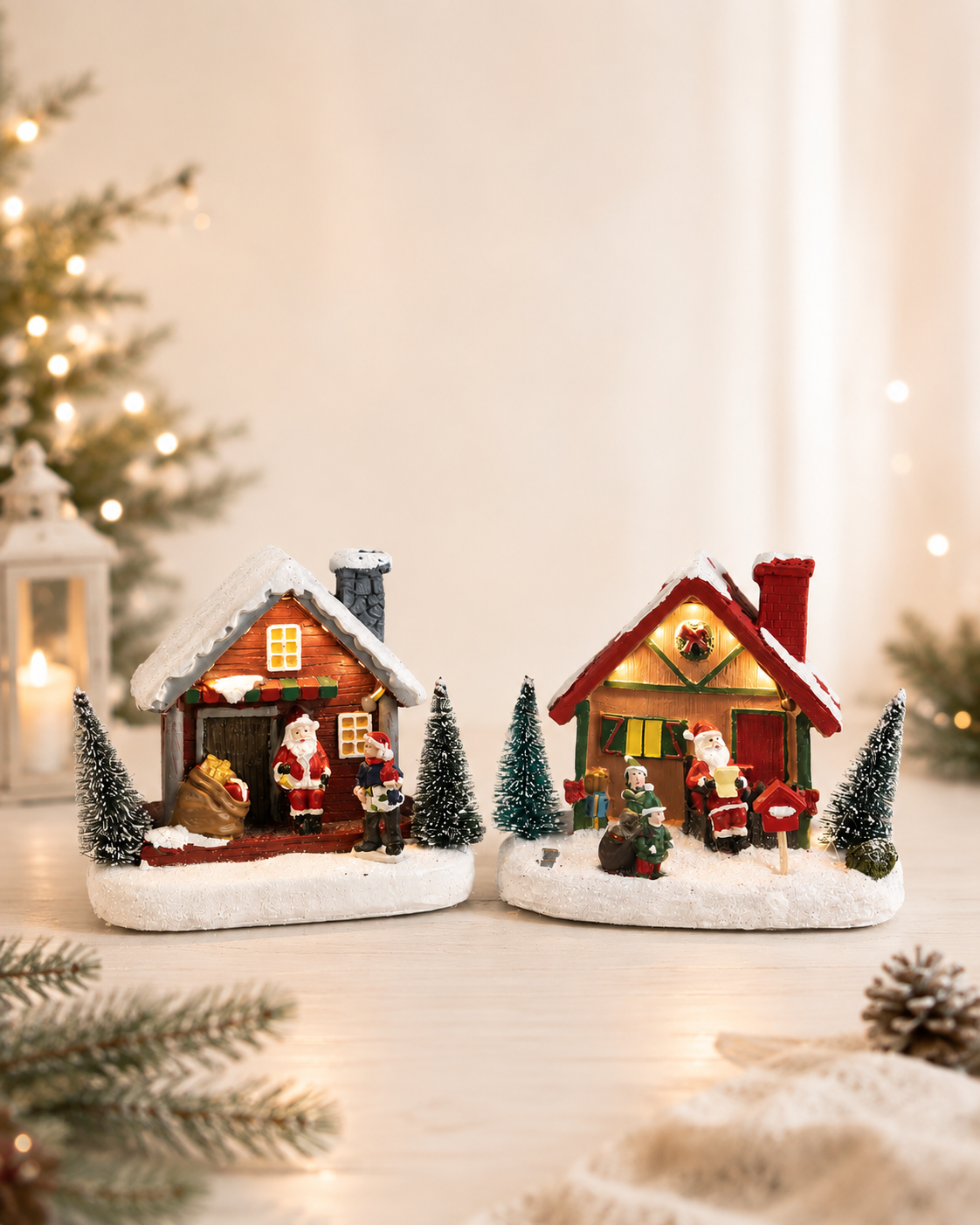 THD671 Resin Christmas Village House with Light