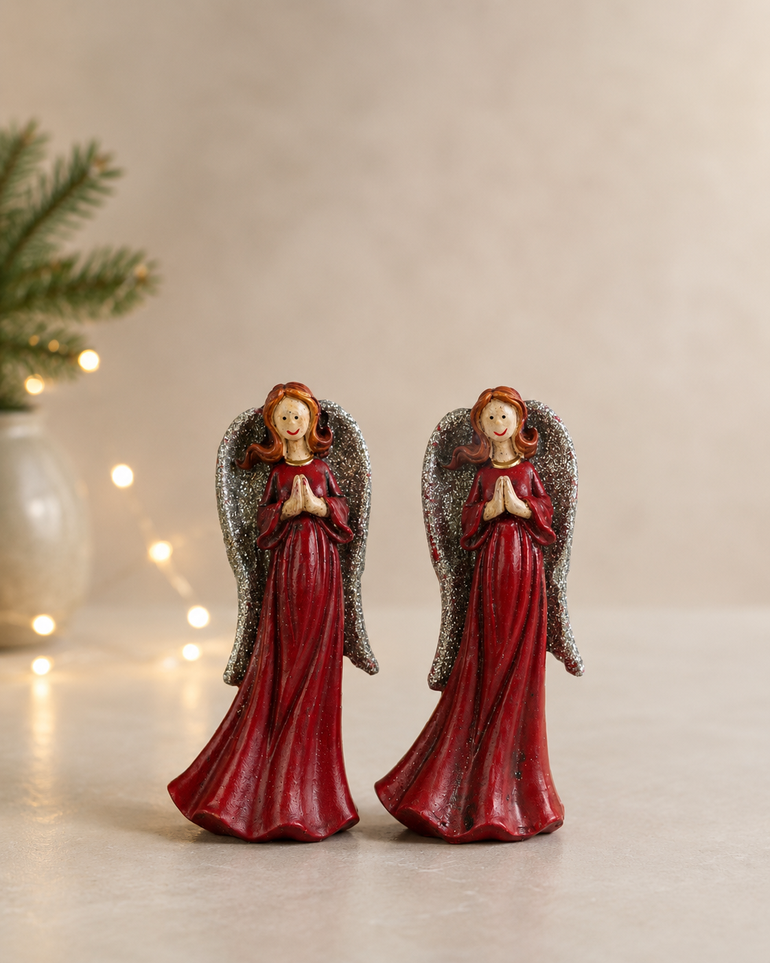 THD728 Red Long Angel Figurine