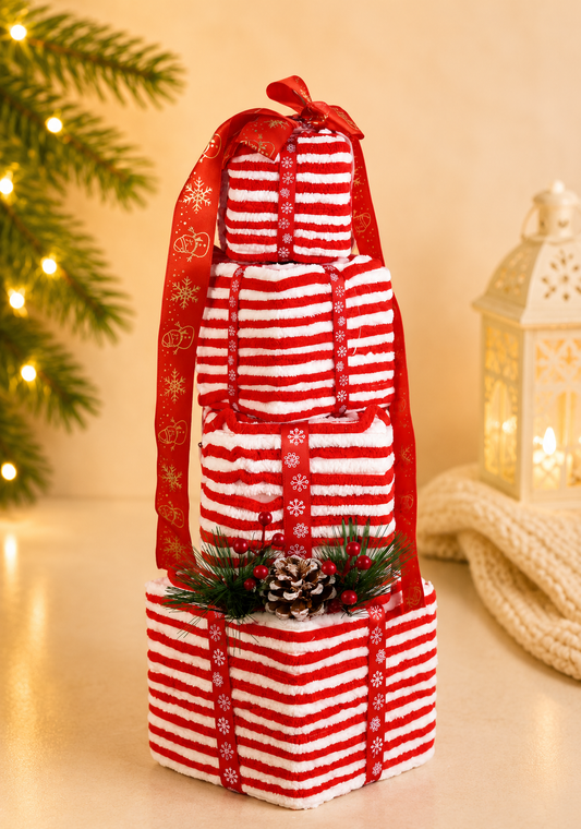 THD742 Cozy Candy Cane Gift Tower