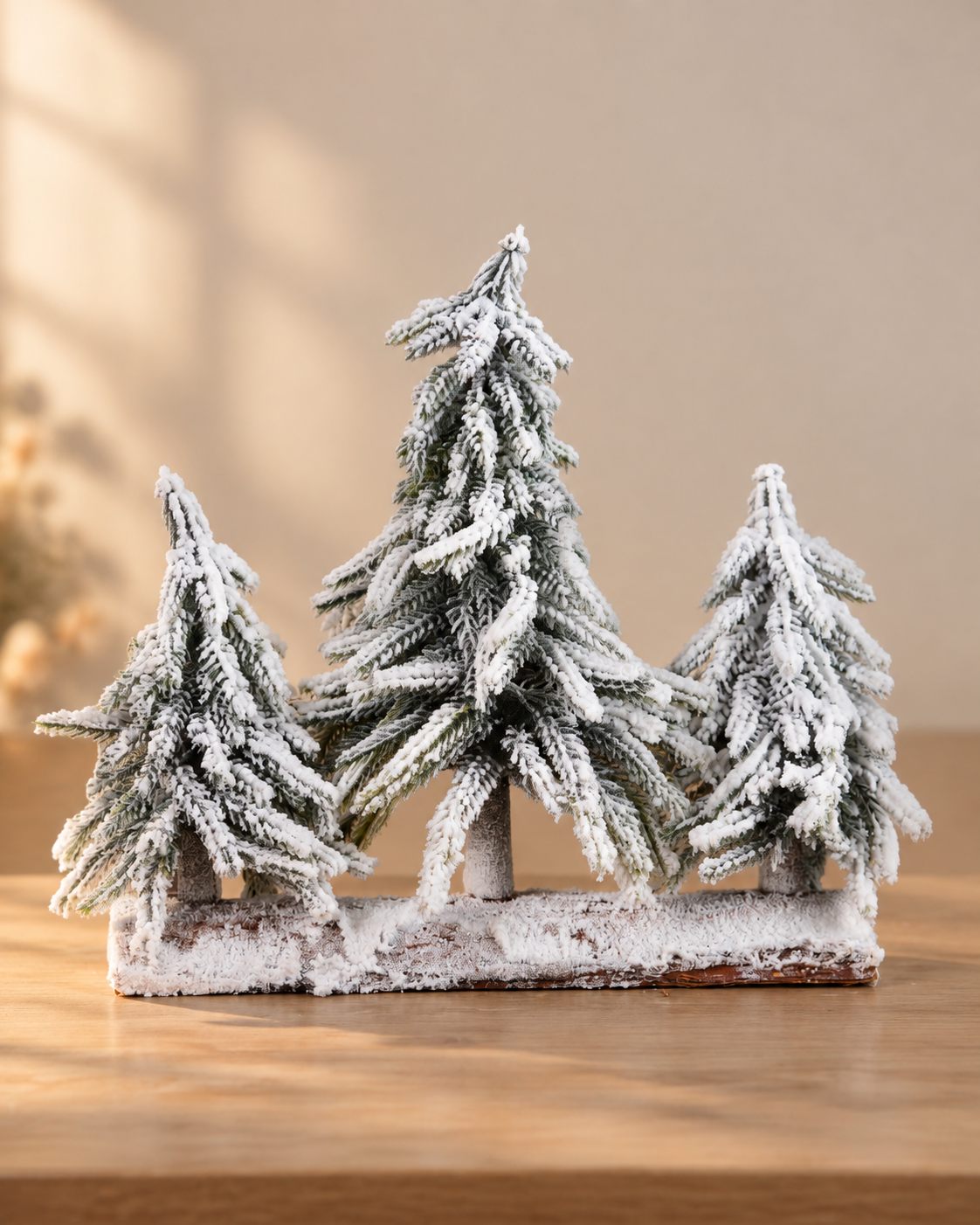 THD751 Snow Covered Pine Tree Forest Table Top Christmas Decoration