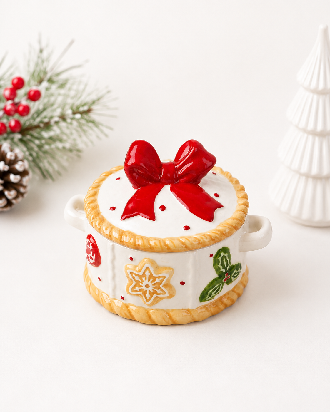 THD771 Christmas Gingerbread Canister with Bow
